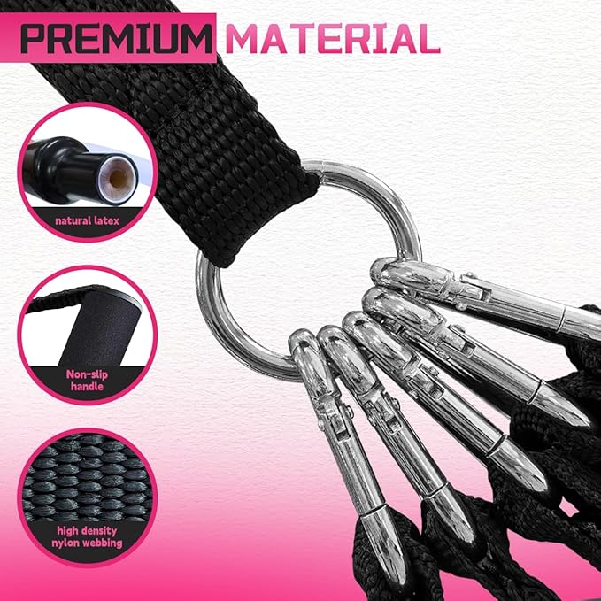 VEICK Pilates Bar Kit with Resistance Bands, Elastic Workout Bands for Men and Women, Set of 5 Resistance Loop Bands for Home Fitness, Stretching, Strength Training, Physical Therap