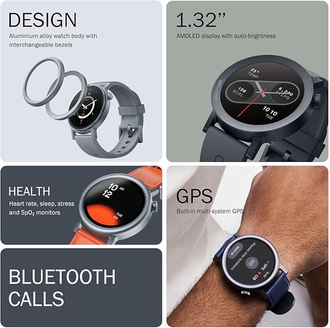 CMF Watch Pro 2 Smartwatch for Men Women, Fitness Tracker with Heart Rate, 1.32" SpO₂ Monitoring,120 Sports Model,Bluetooth Calls with AI Noise Reduction, IP68 Waterproof GPS for Android IOS Dark Grey