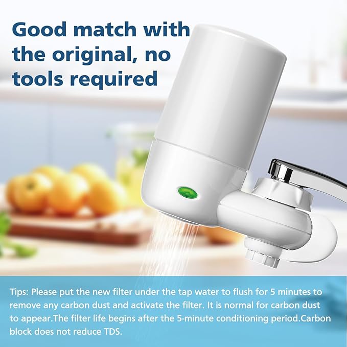 2-pack Faucets Filter Cartridge Replacement, Compatible with Brita® Faucet Water Filtration System, Brita® 36311, 36313, FR-200, FF-100