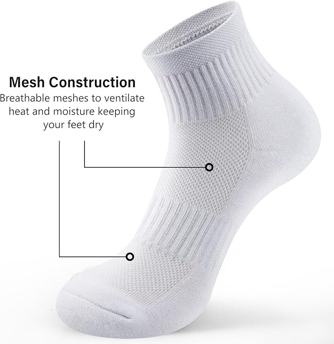 Gonii Ankle Socks Womens Athletic Thick Cushioned Running Hiking Low Cut 5-Pairs