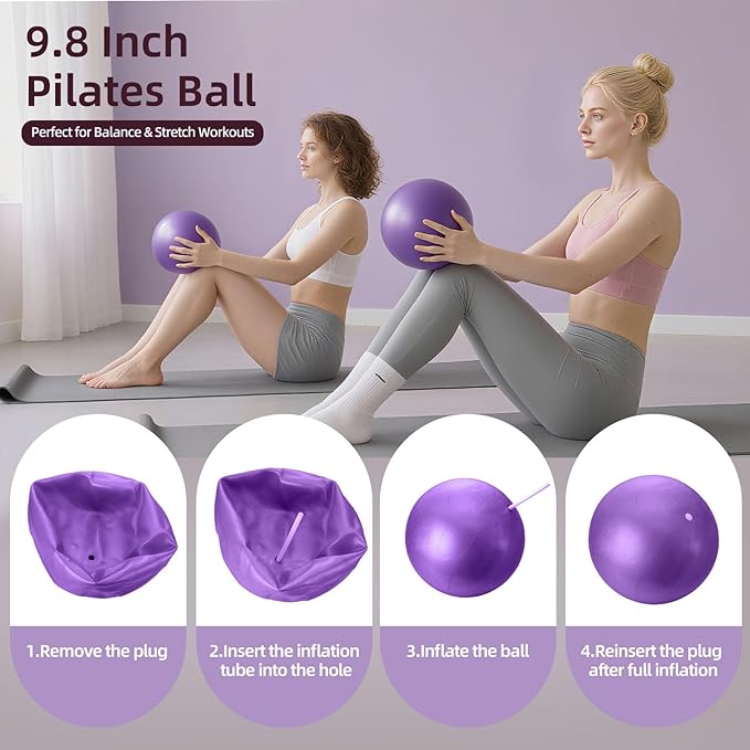 Pilates Kit for Women, Home Pilates Equipment Set with Pilates Ring and 2 Ball, 5 Resistance Bands, Yoga Block,Full Body Core & Flexibility Training,14-in-1 Portable Durable At Home Pilates Kit