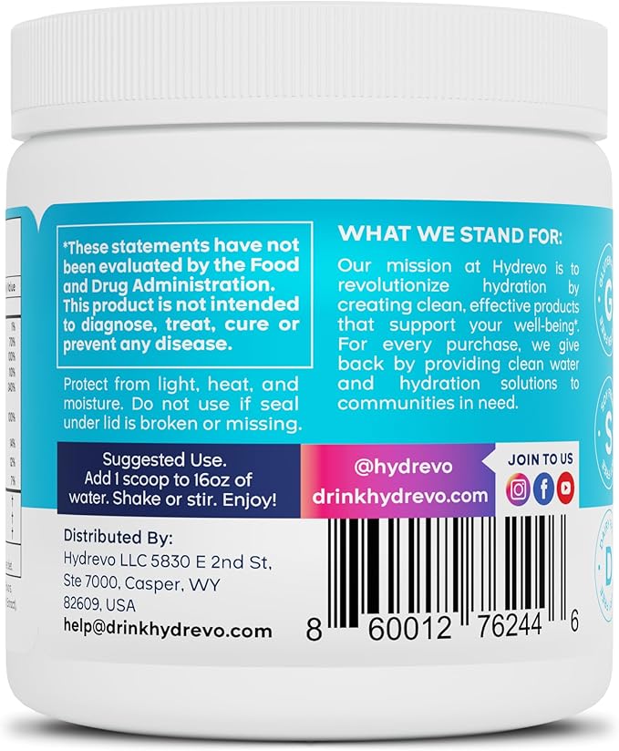 Electrolyte Powder Drink Mix | Sugar Free, Passionfruit, 30 Servings | High Potassium, Magnesium | Keto Friendly, Non-GMO | Hydration Powder