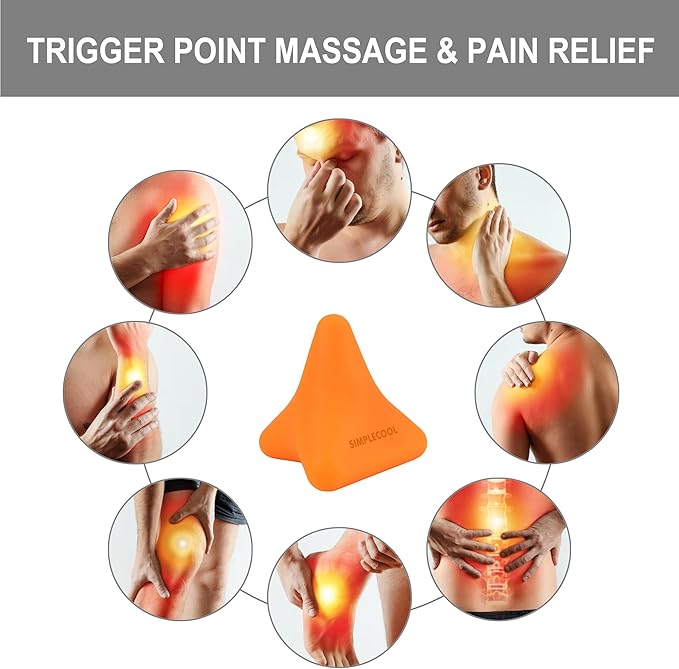 Trigger Point Massage Tool. Massager Ball for Deep Tissue Myofascial Release Physical Therapy Foot Plantar Fasciitis Pain Relief Muscle Knot Psoas Hip Flexor Iliacus Release. 3×2.6 in (Orange)