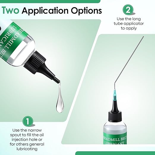 Treadmill Lubricant for Belt, 240ml/8oz 100% Silicone Oil High Temperature Resistant and Stable Walking Pad Lube with 2 Steel Application Tubes and Precision Screw Caps for Most Types of Treadmills