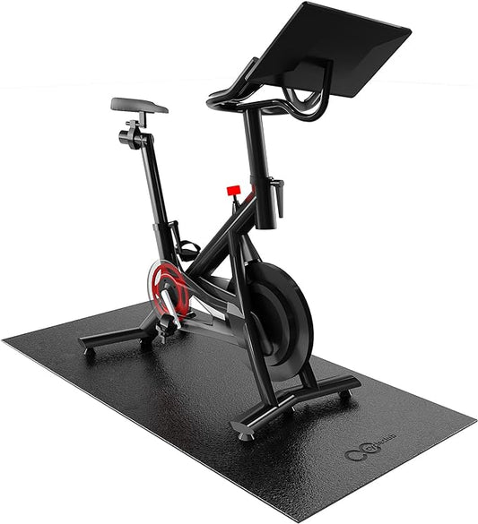 Bike Mat Compatible with Peloton Bike,Elliptical,Treadmill Mat, 6mm Thick, Under Exercise Bike Trainer Pad for Indoor Stationary Spin Bike Gym Equipment Hardwood Floor Carpet Protector