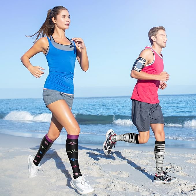 Compression Socks for Women & Men 15-20 mmHg, Best for Medical, Nursing, Running, Athletic, Varicose Veins, Travel