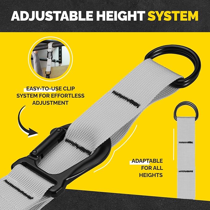Pull Up Assistance Bands Set - 4 Heavy-Duty Pull Up Bands, Height Adjustable Strap & Comfortable Foot Strap - Stackable Pull Up Resistance Bands for Pull Ups