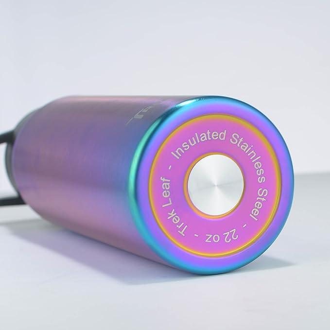 Travel Water Bottle with 3 Lids (Spout, Straw, Flip) Leak Proof, Quality, Vacuum Insulated, Stainless Steel (Twilight, 22 oz)