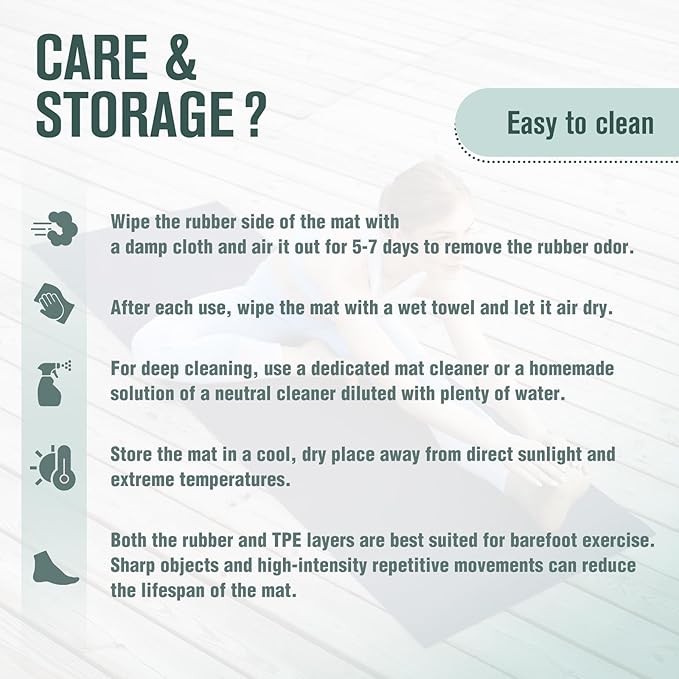 UMINEUX Extra Thick Yoga Mat, 2/5 Inch (10MM), Natural Rubber and TPE Non Slip Yoga Mats with Strap for Women Men, Eco Friendly Exercise Mat for Yoga, Pilates and Home Workout