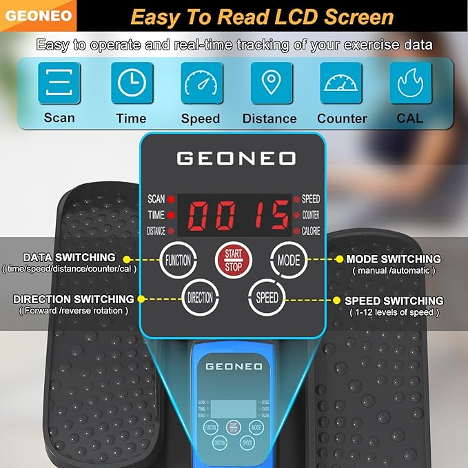 Under Desk Elliptical Machine, Electric Ellipse Leg Exerciser for Senior, Quiet and Compact Electric Seated Pedal Exerciser for Home with Remote Control and 12 Adjustable Speeds