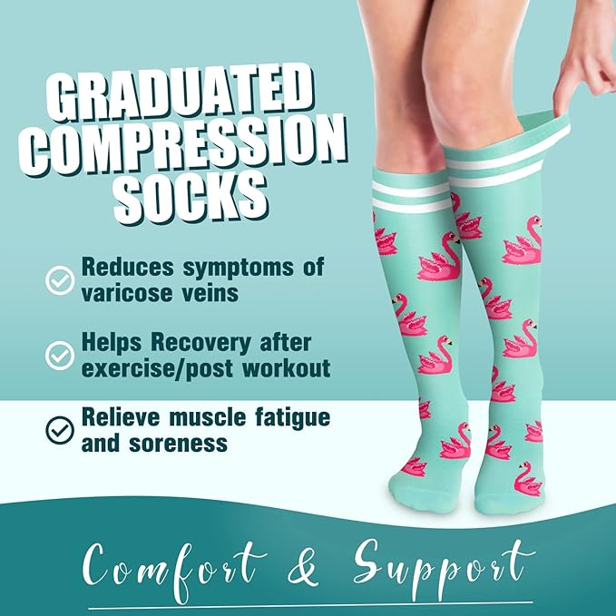 COOLOVER Compression Socks for Women and Men - Best for Circulation, Running, Athletic, Recover, Nurse, Travel