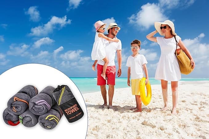 Dofilachy 6 Pack Camping Towel - Camping Towels Quick Dry Towel Microfiber Travel Sports Towel for Camp Bath Beach Swim, Large 24” x 48”