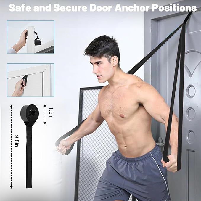 Professional Resistance Bands Set - Versatile Pull Up Bands for Working Out, Physio Therapy, and Muscle Training; Includes Door Anchor & Handles for Home Fitness - Ideal for Both Men and Women