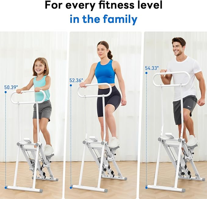 ERGOLIFE Stair Stepper with 6-Level Adjustable Resistance, 350lbs Upgrade Foldable Stairmaster Machine for Home Gym Workout, Cardio Stair Climber with Low Noise