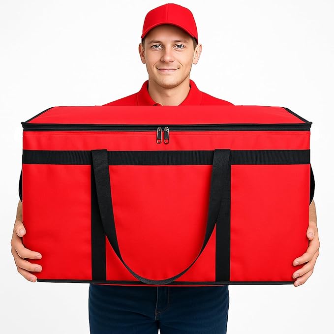 Bodaon Large 2-Pack Insulated Food Delivery Bag, XXXL Grocery Shopping/Catering/Pizza Cooler Bags, Dashers Door Dash Accessories, Cold/Hot Styrofoam Carrier for Doordash/Travel/Shopping/Catering/Car