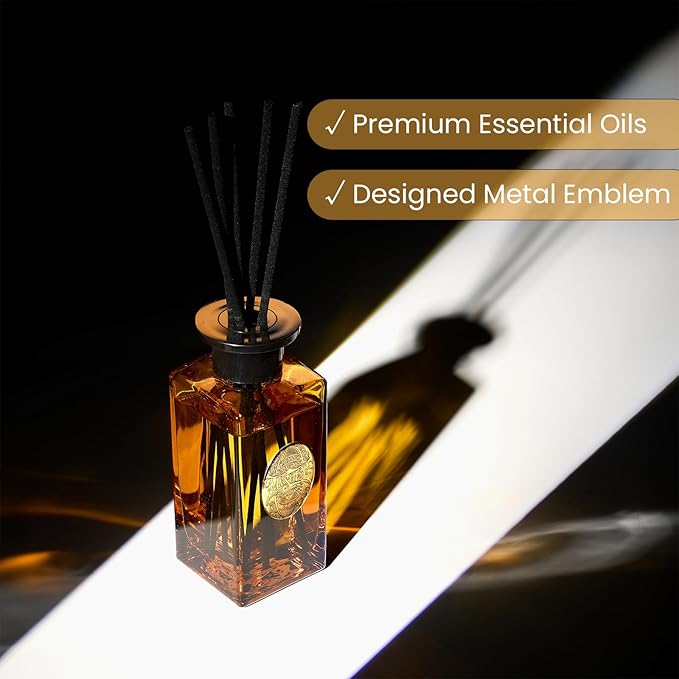 M&SENSE 6.3 oz Large Reed Diffuser Set | Neroli Noir Scent Oil Diffuser with Sticks | Hotel Collection Non-Toxic Essential Oil |for Bedroom Bathroom Living Room