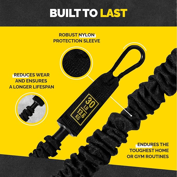 Tube Resistance Bands for Working Out Men and Women - Exercise Bands Resistance Bands Set, Resistance Band Bar, Handles, Ankle Straps, Foot Straps and Door Anchor