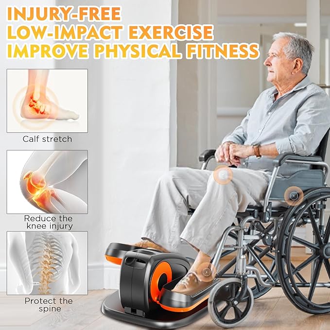 Under Desk Elliptical Machine, Electric Ellipse Leg Exerciser As Seen On TV with 12 Speed for Seniors,Portable Foot Leg Exerciser, Mini Seated Pedal Exerciser for Home Office