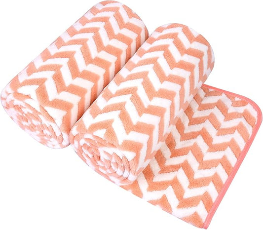 JML Microfiber Bath Towels, Bath Towel 2 Pack(30" x 60"), Oversized, Soft, Super Absorbent and Fast Drying, Multipurpose Use for Sports, Fitness, Yoga, Chevron Red