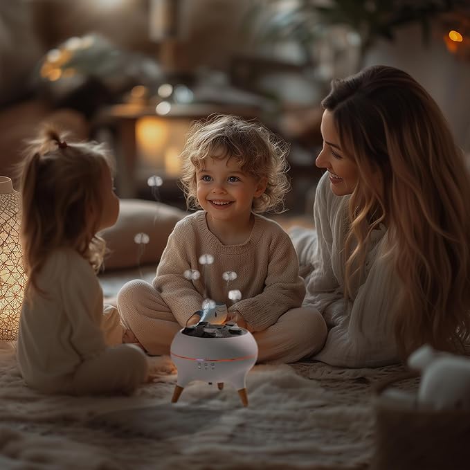 REGINEXT Mushroom Cloud Aroma Diffuser - 3-Timer Setting, 7-Smoke Modes, 7-Color LED, Meditation Buddy with Water Jelly Shape Fog, Home Decor for Bedroom/Living Room/Office - Auto Shut-Off