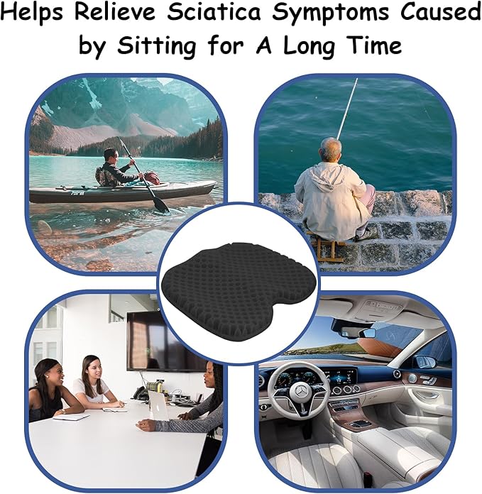 NEW-Vi Anti-Slip Kayak Seat Cushion - Waterproof Thicken Gel Boat Kayak Canoe Rowing Stadium Pad for Sit in Kayak Chair Kayak Accessories Equipment Gear for Fishing Kayak