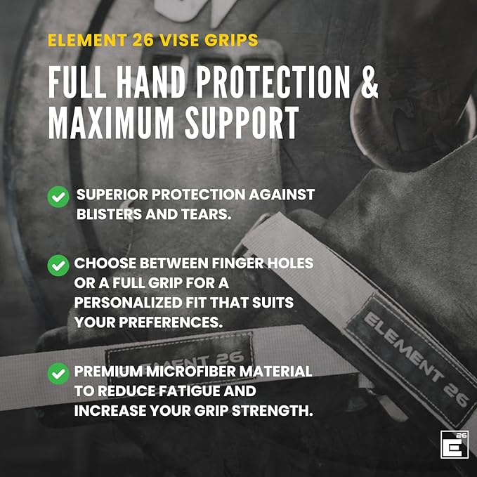 Element 26 IsoGrip Hand Grips for Cross Training, Gymnastics, and Weight Lifting - Gymnastics Grips for Men and Women - Hand Protection for Muscle ups and Pull ups