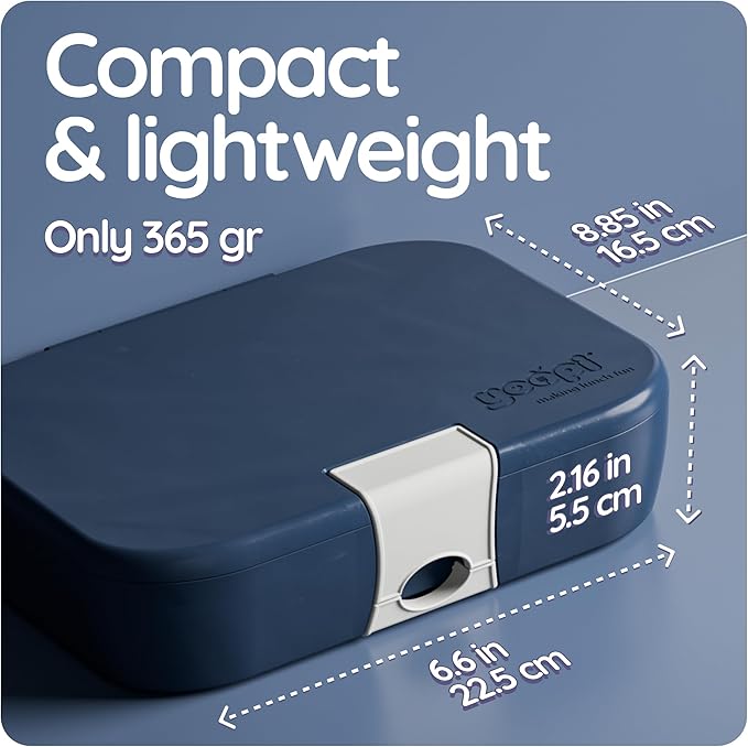 YOOPI Bento Box for Kids, Leak-Proof, BPA-Free School Bento Lunch Box Containers with Compartments. Online Healthy Meal Planning, Durable, Easy-Clean, Eco-Friendly Lunchbox for Boys (Dark Blue)