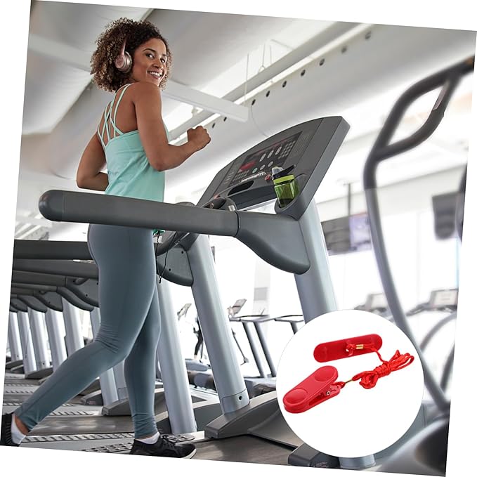 Treadmill Safety Key Replacement with Dual Insert Piece Fitness Equipment Accessory for Running Machines Broad Compatibility with Treadmill Brands