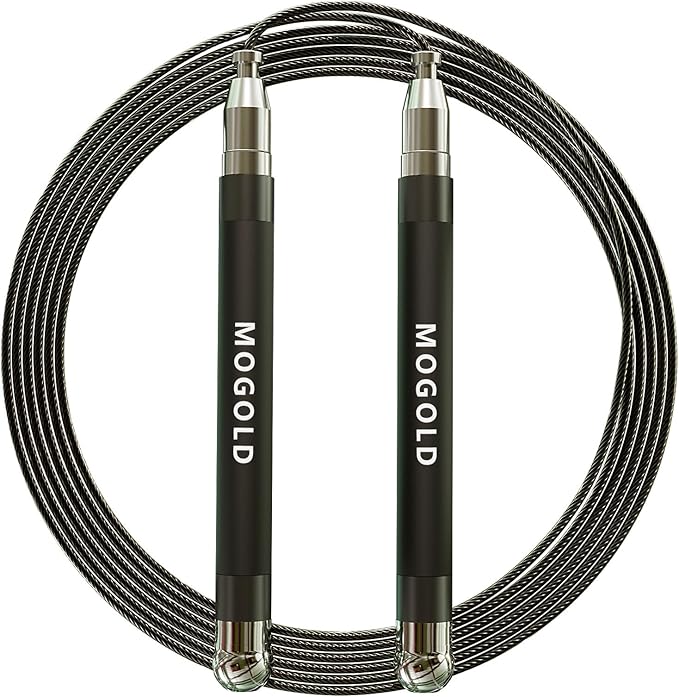 2-in-1 Speed Rope: 2mm for Boxing/MMA & 3mm for CrossFit - Tool-Free Adjustable Cable System with Dual Bearings - Sweatproof Hybrid Grip for High-Intensity Training