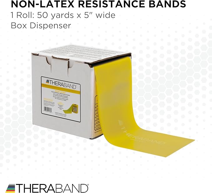 THERABAND Resistance Band, Black, Special Heavy, 50-Yard Roll, Latex Elastic Band for Exercise