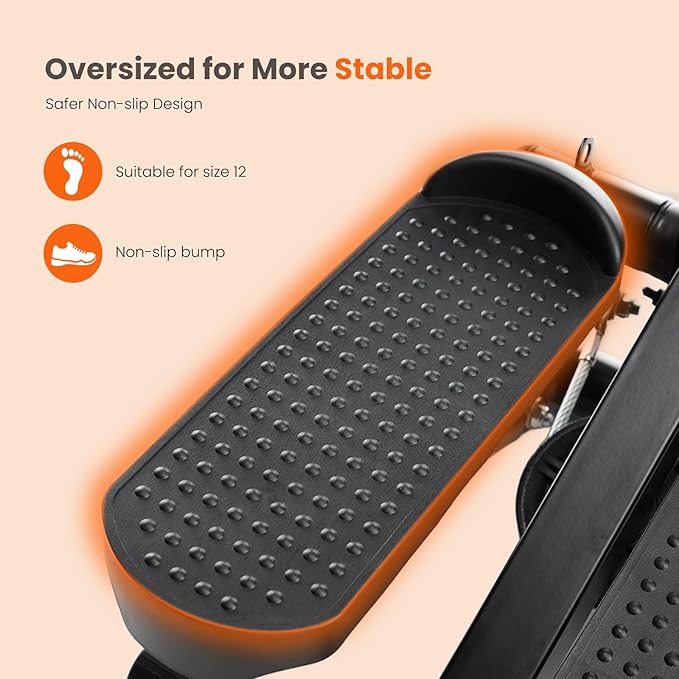 Sweetcrispy Mini Stair Steppers with Resistance Bands for Exercise at Home, Portable Exercise Twist Stepper Machine for Full Body Workout, 265LBS Capacity