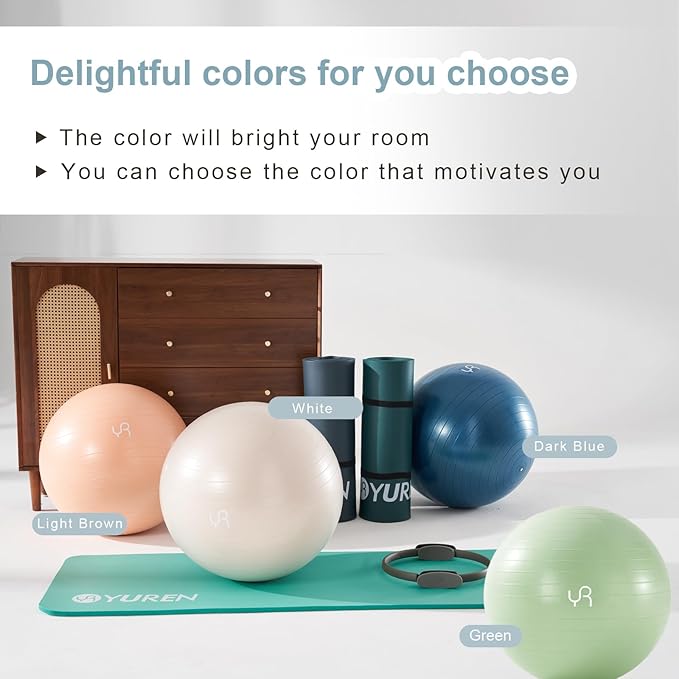 Exercise Ball for Workouts, Anti-Burst and Slip Resistant Yoga Ball for Gym Fitness and Physical Therapy