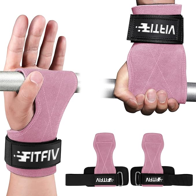 Weight Lifting Wrist Strap, Double Leather Weightlifting Wrist Straps for Gym Strength Training, Neoprene Padded Wrist Wraps - for Men & Women (Pair)