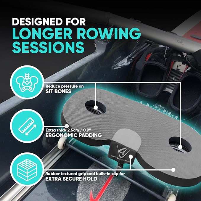 Godfrey Booster Rowing Boat Seat Pad for Men & Women - Anti-Slip Rower Pad for in-Boat, Concept2, Water Rowers & Rowing Machines