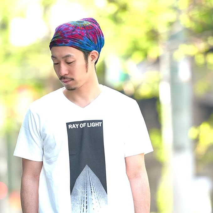 CHARM Tie-Dye Bandana Headbands - Psychedelic Hippie Womens Head Scarf Boho Mens