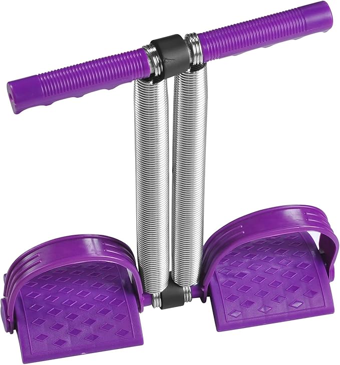 Elastic Sit Up Equipment, Pull Rope Dual Spring Tension Foot Pedal Sit Up Equipment for Abdominal, Leg Exerciser Tummy Trimmer Sport Fitness Slimming Training Bodybuilding at Home Gym