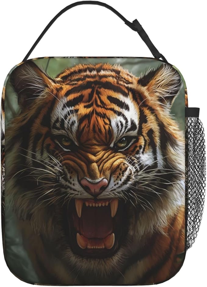 Insulated Lunch Box for Women Men, Tiger Theme Lunch Box Reusable Portable Lunch Bag Cooler Tote Waterproof Lunch Container for Office Picnic Work Travel