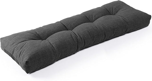 SUNROX LokGrip Non Slip Tufted Memory Foam Bench Cushion, FadeShield Water Resistant Durable Thicken Outdoor/Indoor Bench Seat Pads 54x16x4 inch, Midnight