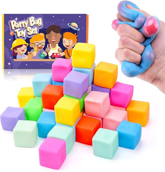 YAKHAN 36PCS Color-Changing Stress Cube - Soft, Squeezeable Stress Relief Balls for Relaxation, Ages, Ideal for Parties, Home, Classroom, and Office Use, Slow-Rebound Design, Portable