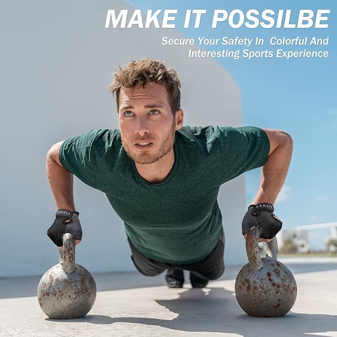 LIFECT Freedom Workout Gloves, Knuckle Weight Lifting Shorty Fingerless Gloves with Curved Open Back, for Powerlifting, Gym, Women and Men