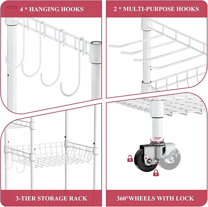 VOPEAK Home Gym Storage Rack with Wheels, Yoga Mat Storage Organizer for Kettlebells, Dumbbells, Resistance Bands, Space Saving Weight Rack for Home Gym, Garage, Easy to Install