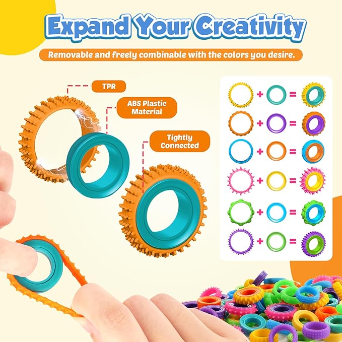 Fidget Toys Party Favors for Kids: 50 Pack Spinner Rings Bulk - Treasure Box Stress Toys for Teacher Classroom Prizes - Fun Goodie Bags Stuffers for Birthday Party Gifts Boys Girls