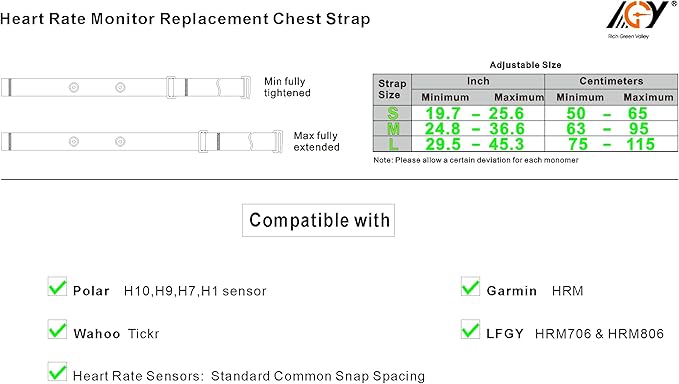 Compatible with Polar H10 H9 H7 H1 Wahoo Tickr Garmin HRM Heart Rate Monitor Chest Strap,Black&Pink