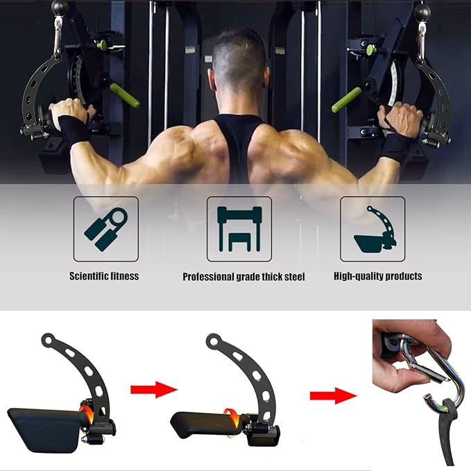 KORIKAHM Adjustable Lat Pull down Bar, Cable Machine Attachments for Gym, Home Gym Fitness T-bar Row Pulldown Attachments, Lat Pull Down Machine Wide Grip Neutral Grip Handle