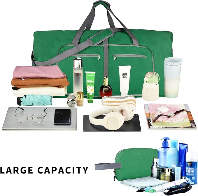 Felipe Varela Duffle Bag with Shoes Compartment and Adjustable Strap,Foldable Travel Duffel Bags for Men Women,Waterproof Duffel Bags