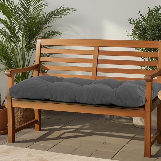 Outdoor Bench Cushion Waterproof, Tufted Bench Seat Cushion 42 x 15 Inch, Patio Wicker Indoor Seat Pads for Outside Garden Patio Balcony