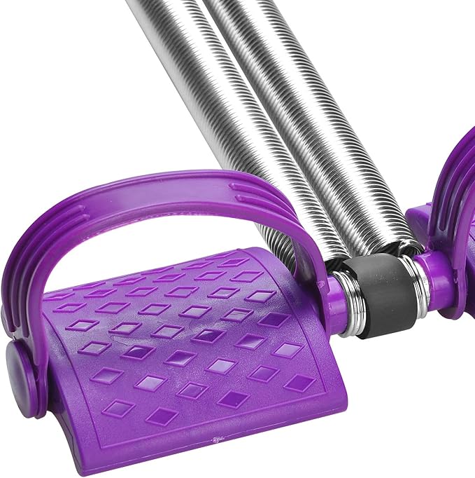 Elastic Sit Up Equipment, Pull Rope Dual Spring Tension Foot Pedal Sit Up Equipment for Abdominal, Leg Exerciser Tummy Trimmer Sport Fitness Slimming Training Bodybuilding at Home Gym