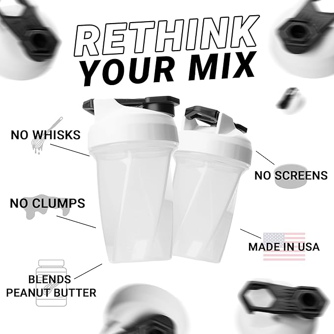 HELIMIX 1.5 Vortex Blender Shaker Bottle Holds upto 28oz | No Blending Ball or Whisk | USA Made | Portable Pre Workout Whey Protein Drink Shaker Cup | Mixes Cocktails Smoothies Shakes | Top Rack Safe