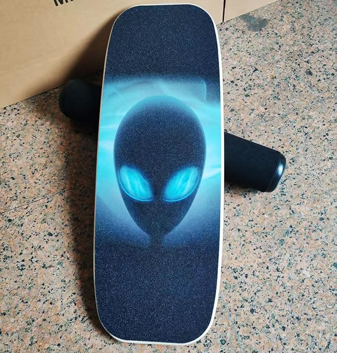 Balance Board Surf Trainer with Adjustable Stoppers - 2 Different Distance Options Balance Board for Surfing, Snowboarding, Skiing, Skateboarding, 300lbs Capacity