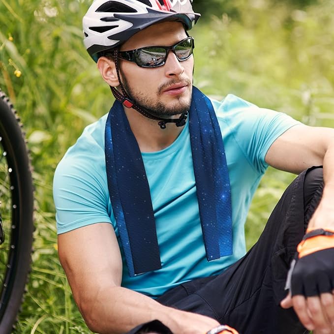 Custom 1-200 Pack Cooling Towel 40"x12", Design Your Team Logo Photo Ice Towel Personalized Soft Breathable Sport Towel Customized Workout Sweat Towel for Yoga Gym Activities (Navy)